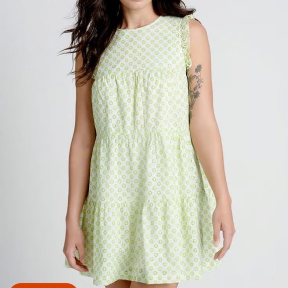 ModCloth Day Trippin Eyelet Trapeze Dress Size Large - Picture 1 of 6